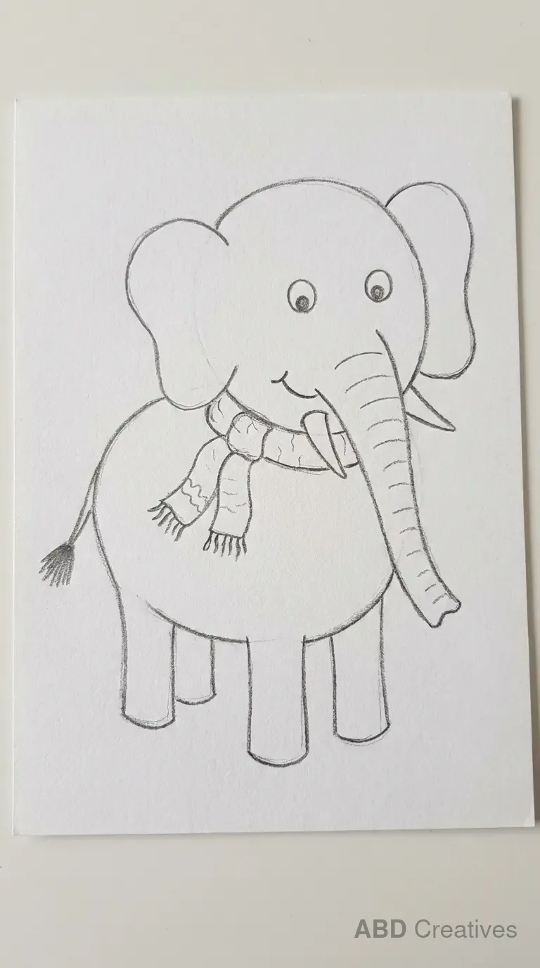 Elephant Wearing a Scarf