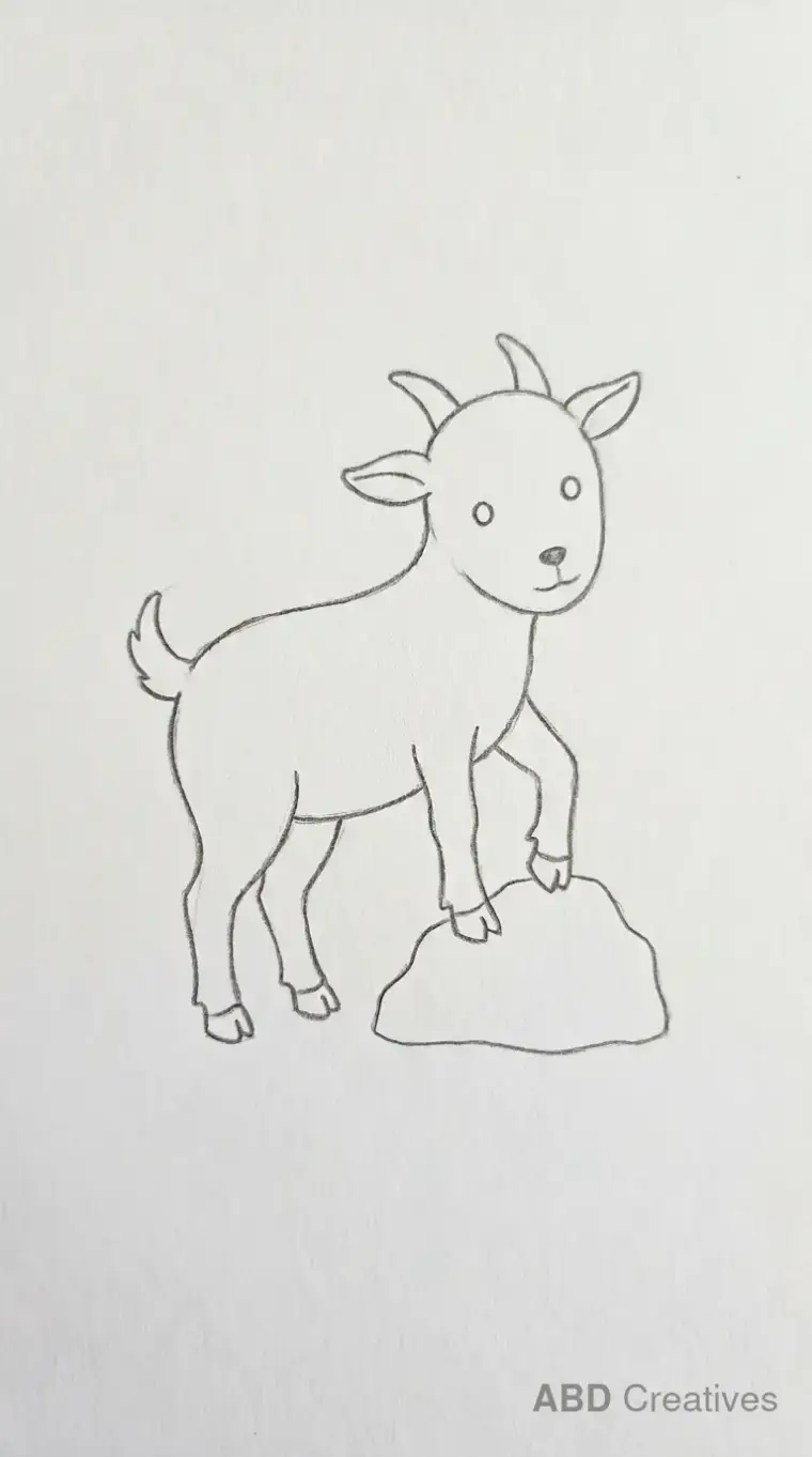 Goat Climbing a Rock