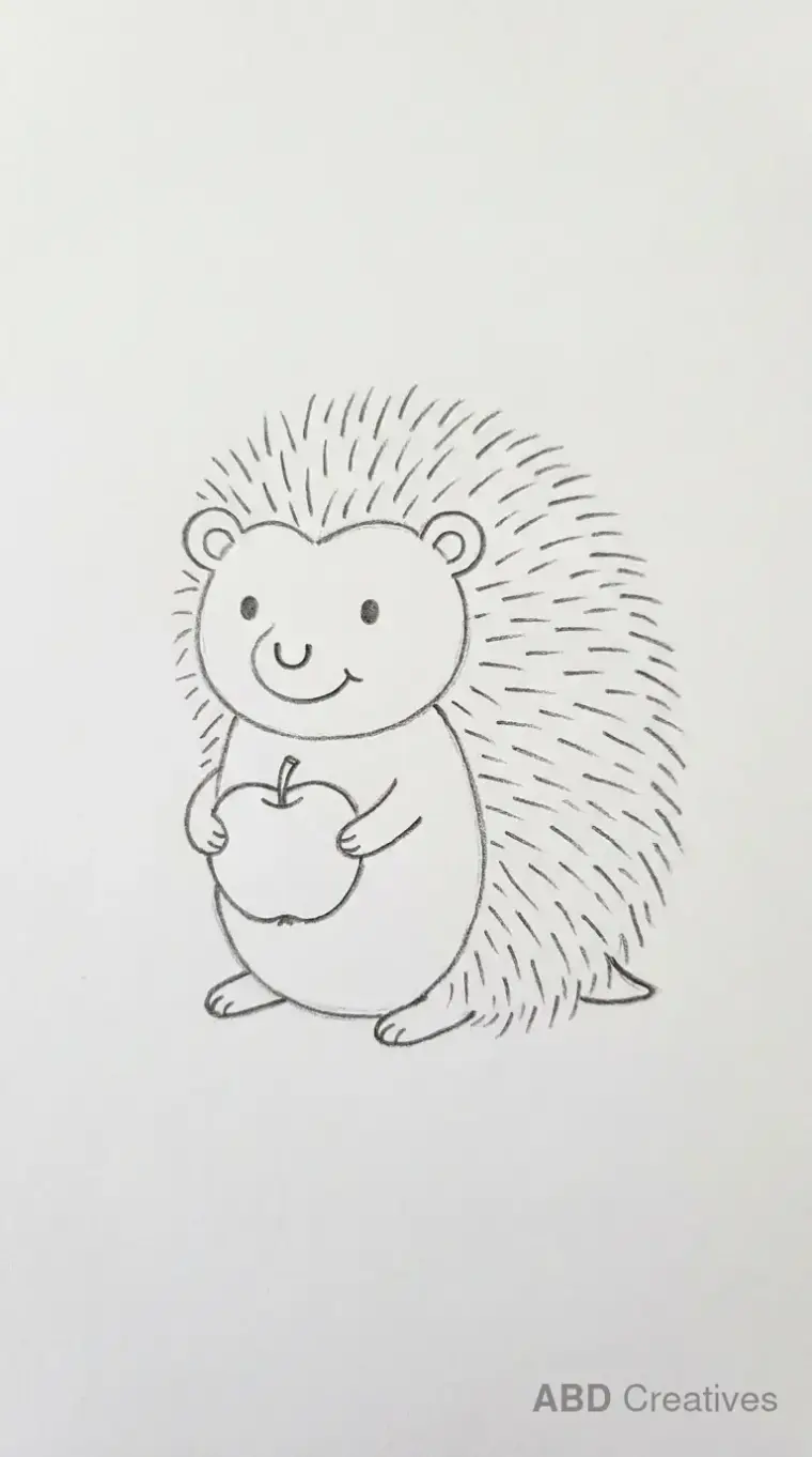 Hedgehog Holding an Apple