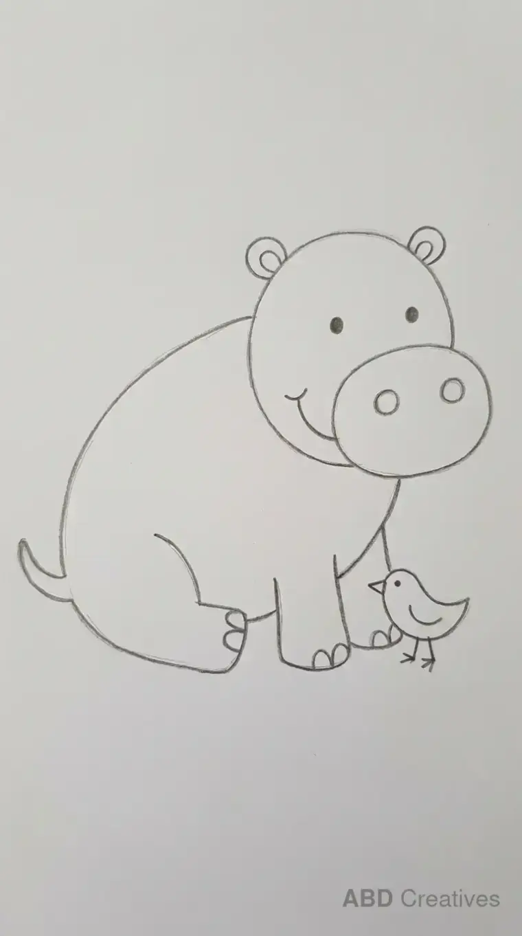 Hippo Sitting Beside a Ball