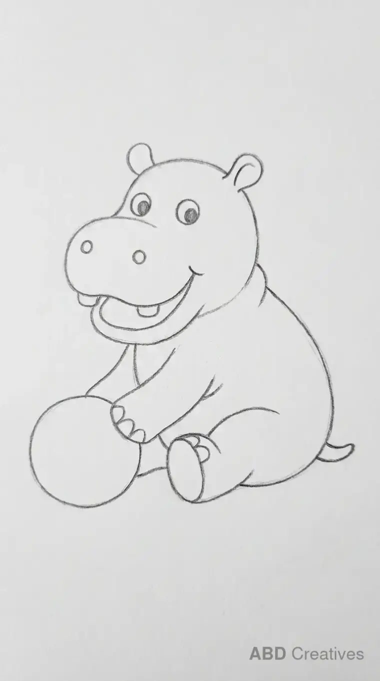 Hippo Sitting and Playing