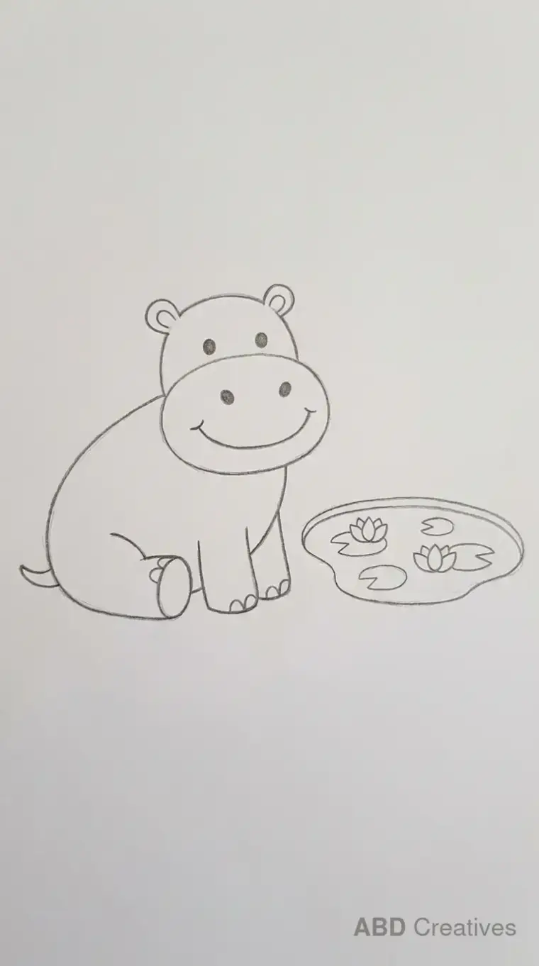 Hippo Resting Beside a Small Pond