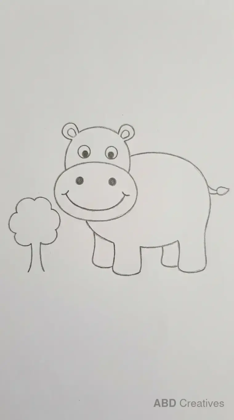 Hippo Standing Beside a Small Pond