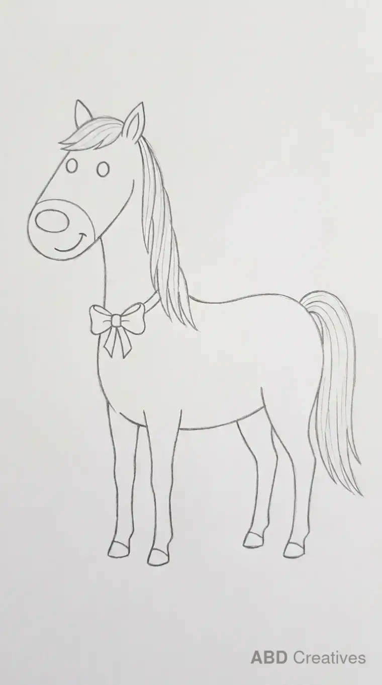 Horse Wearing a Hat and Bow