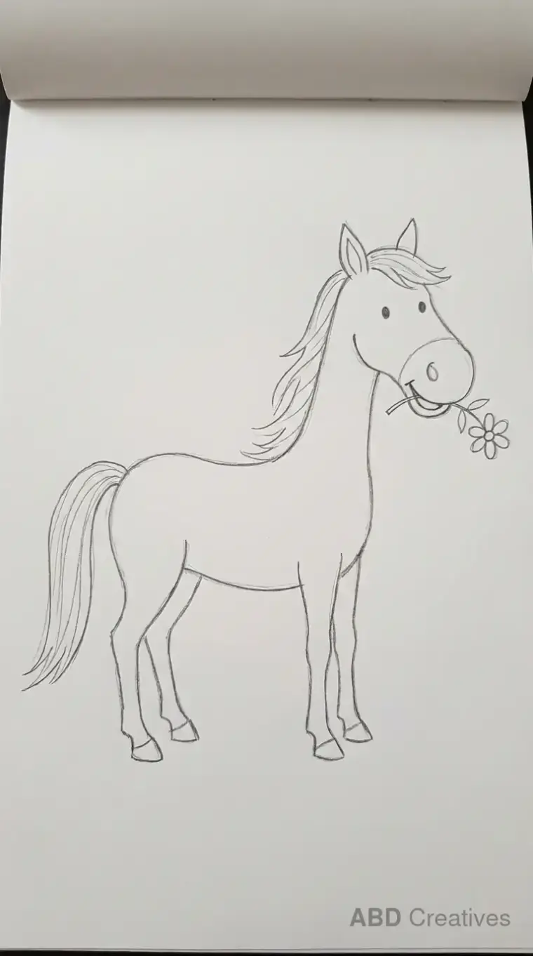Horse Holding a Flower