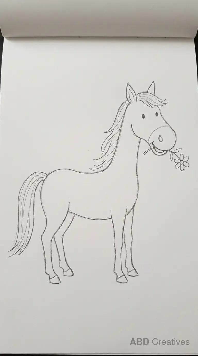 Horse Holding a Flower