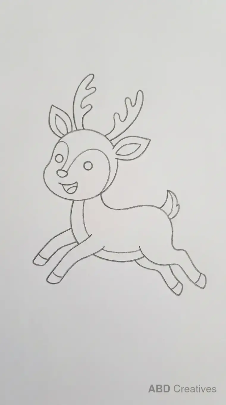 Jumping Deer Side View