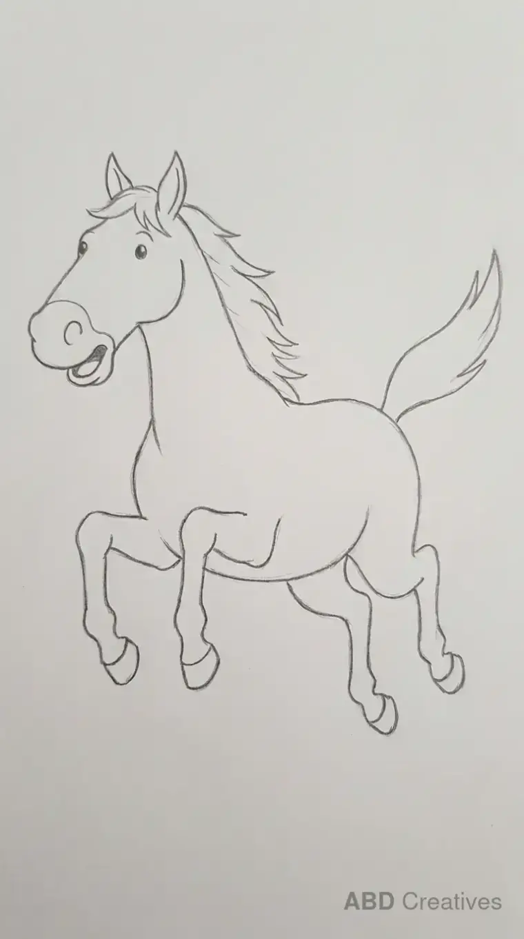 Trotting Horse Side View