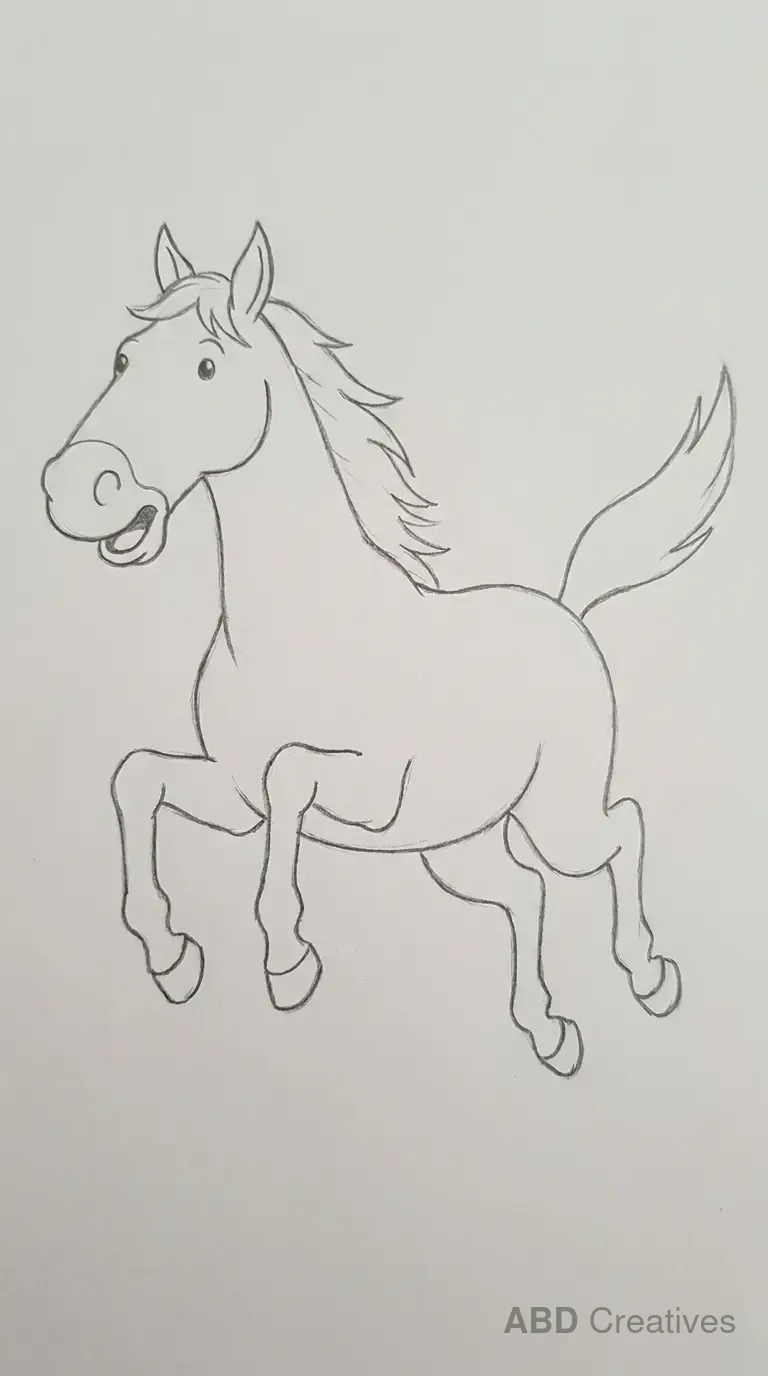 Trotting Horse Side View
