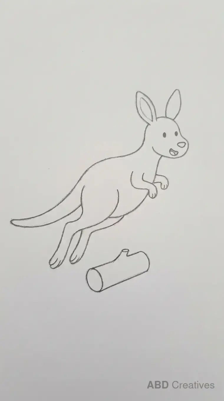 Kangaroo Jumping Over a Log