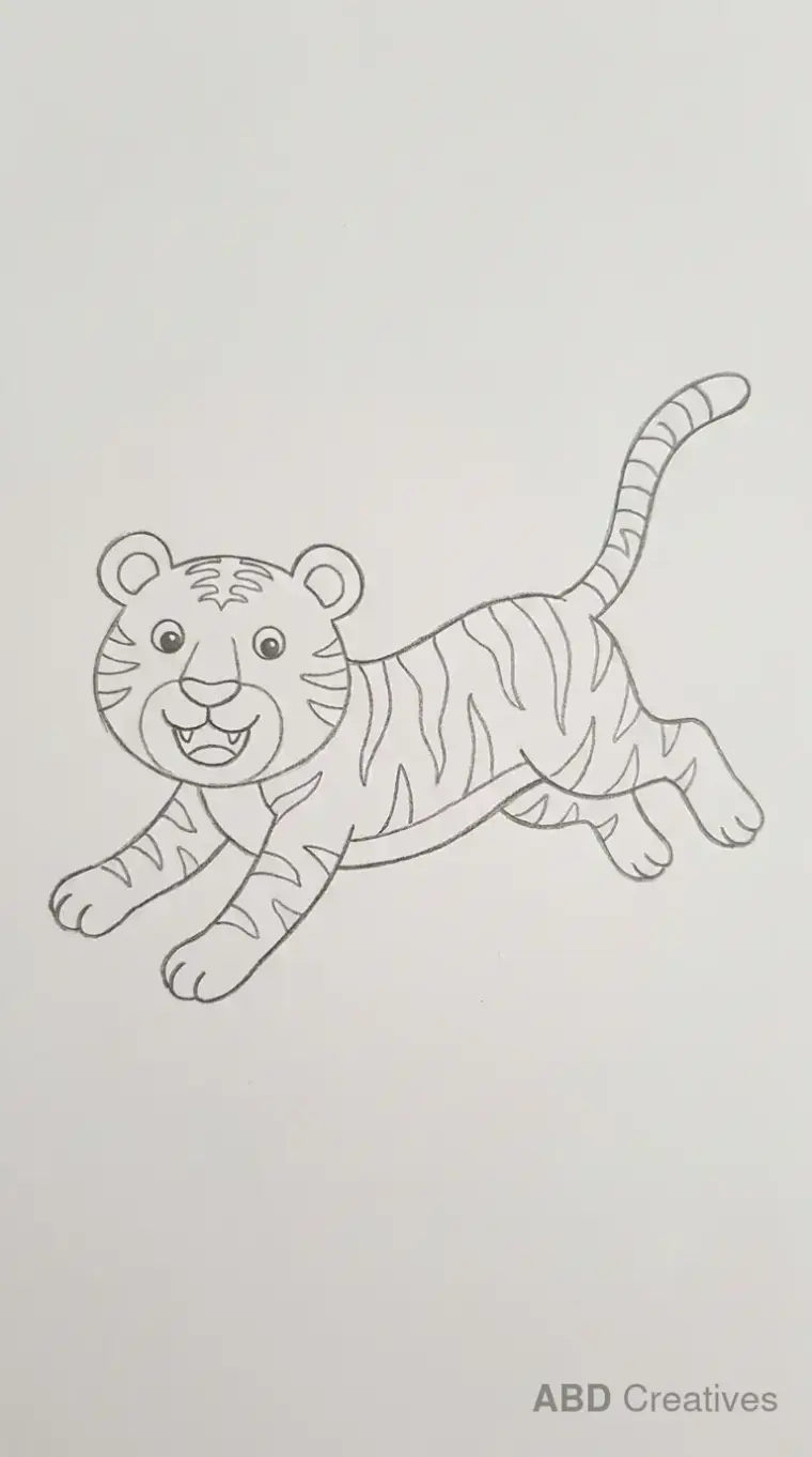 Jumping Tiger Side View
