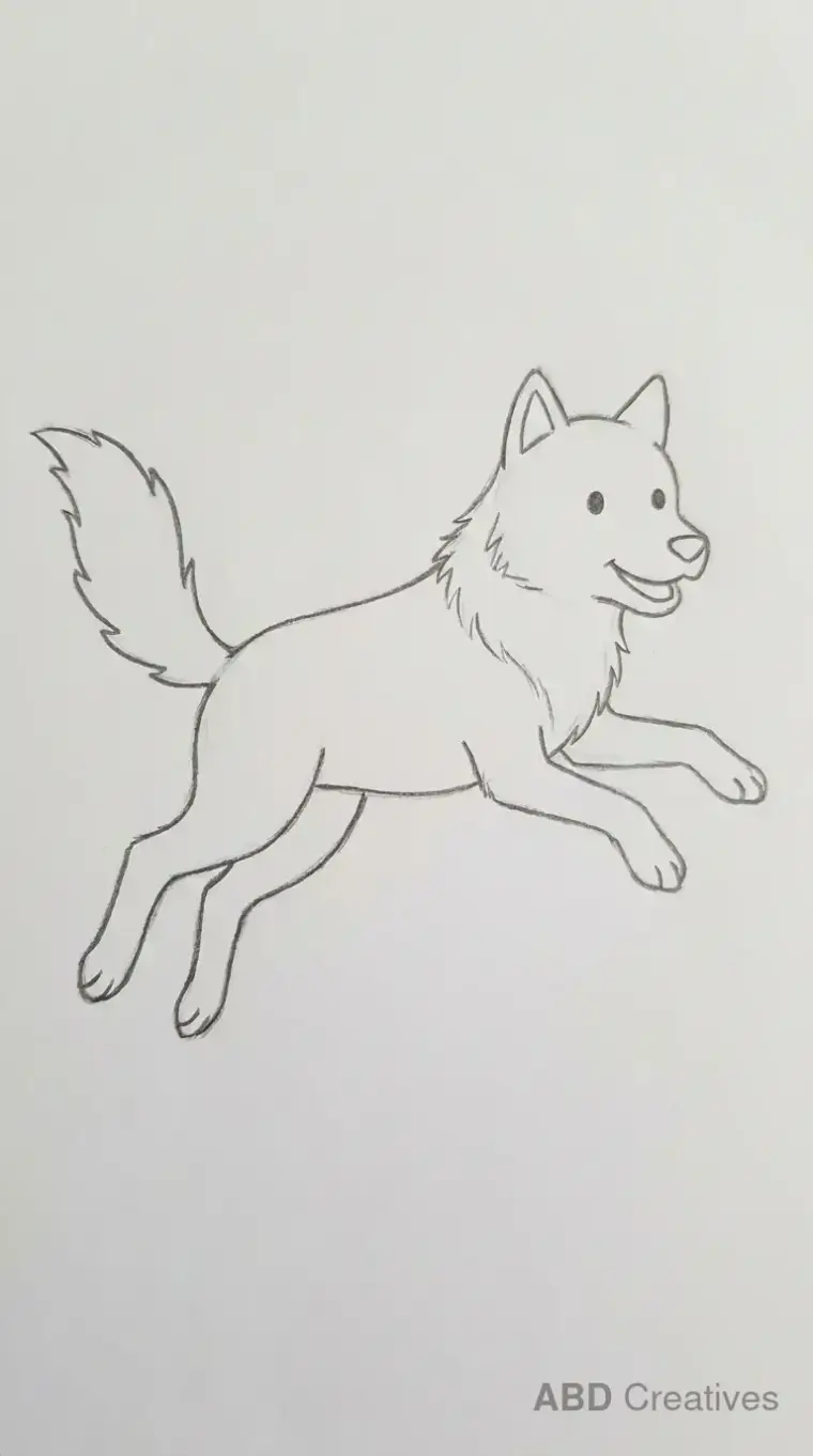 Jumping Wolf Side View