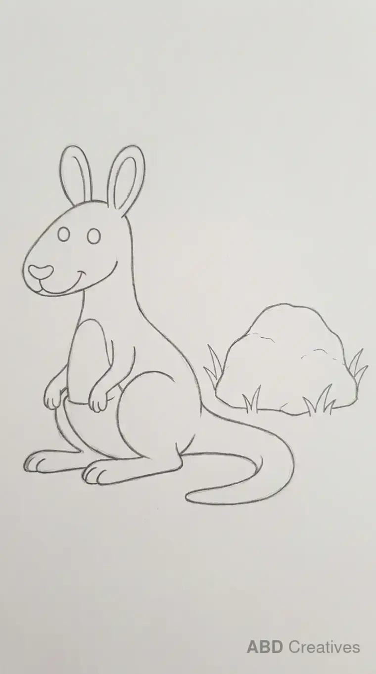 Kangaroo Sitting Beside a Bush