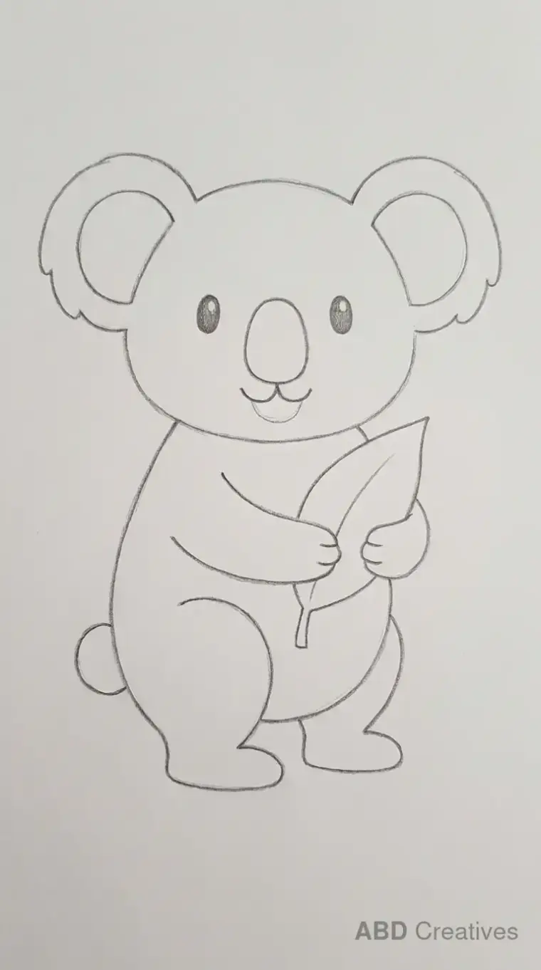 Koala Holding a Leaf