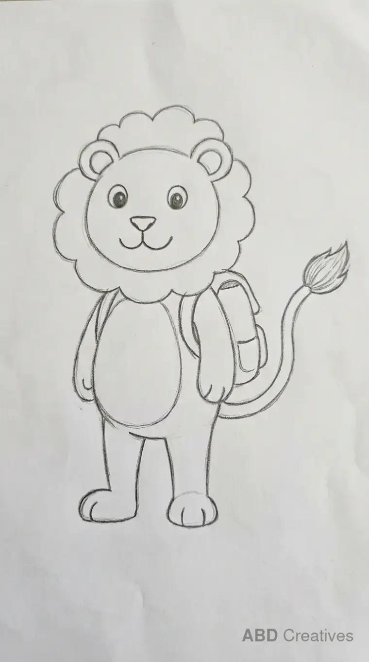 Lion Wearing a Backpack