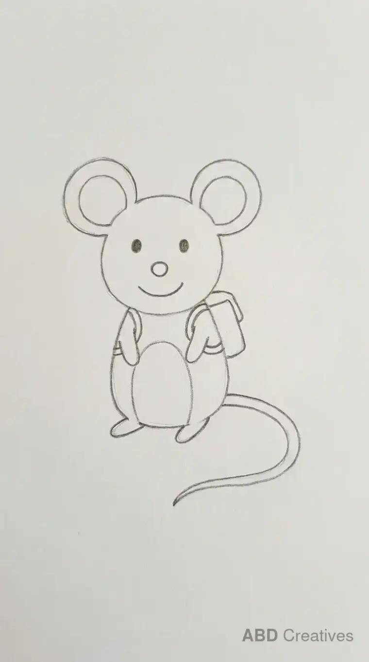 Mouse Holding Cheese Sketch