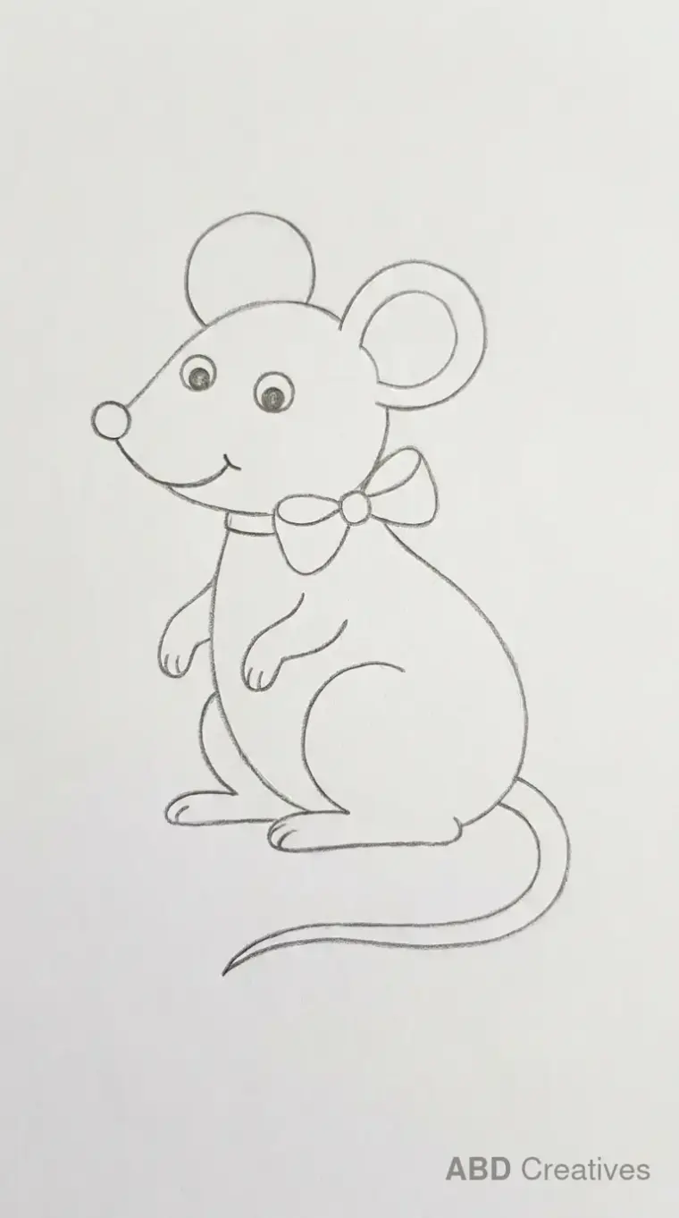 Mouse With Bow Tie Drawing