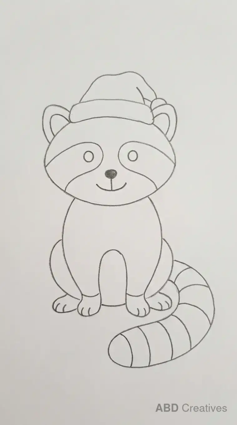 Raccoon Wearing Hat Drawing