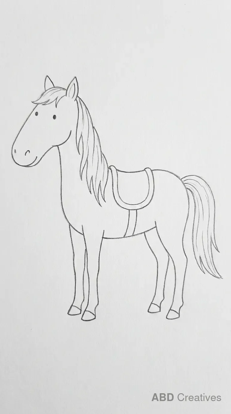 Horse Wearing a Saddle