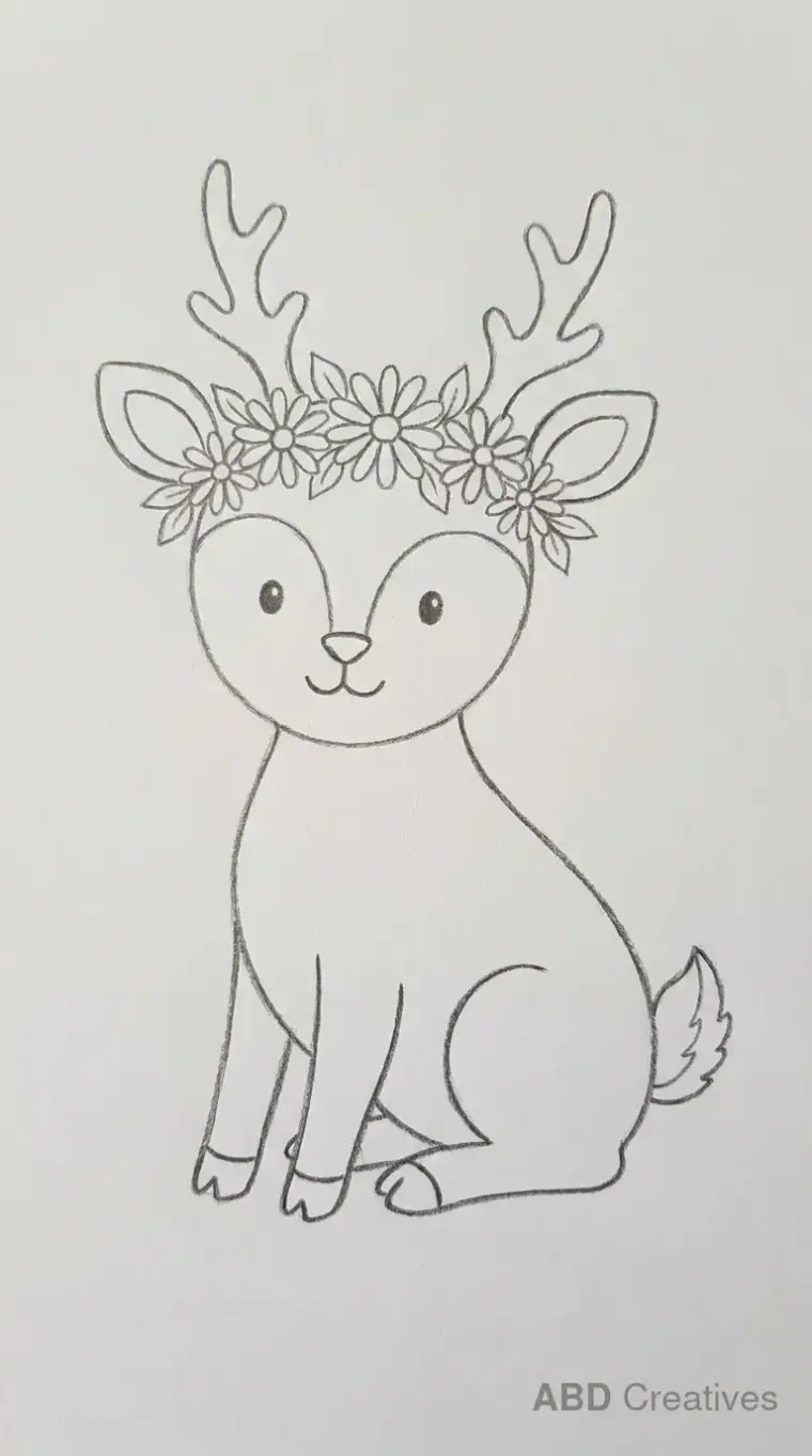Deer Wearing a Flower Crown