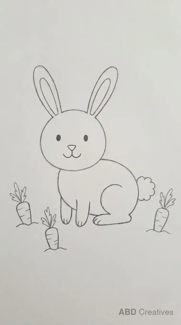 Bunny Sitting With Carrots