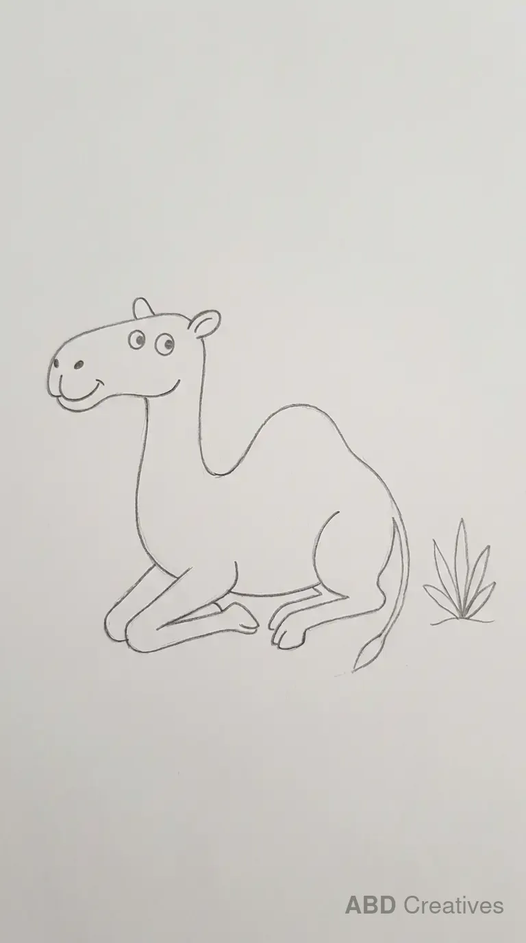 Pencil Drawing of Sitting Camel