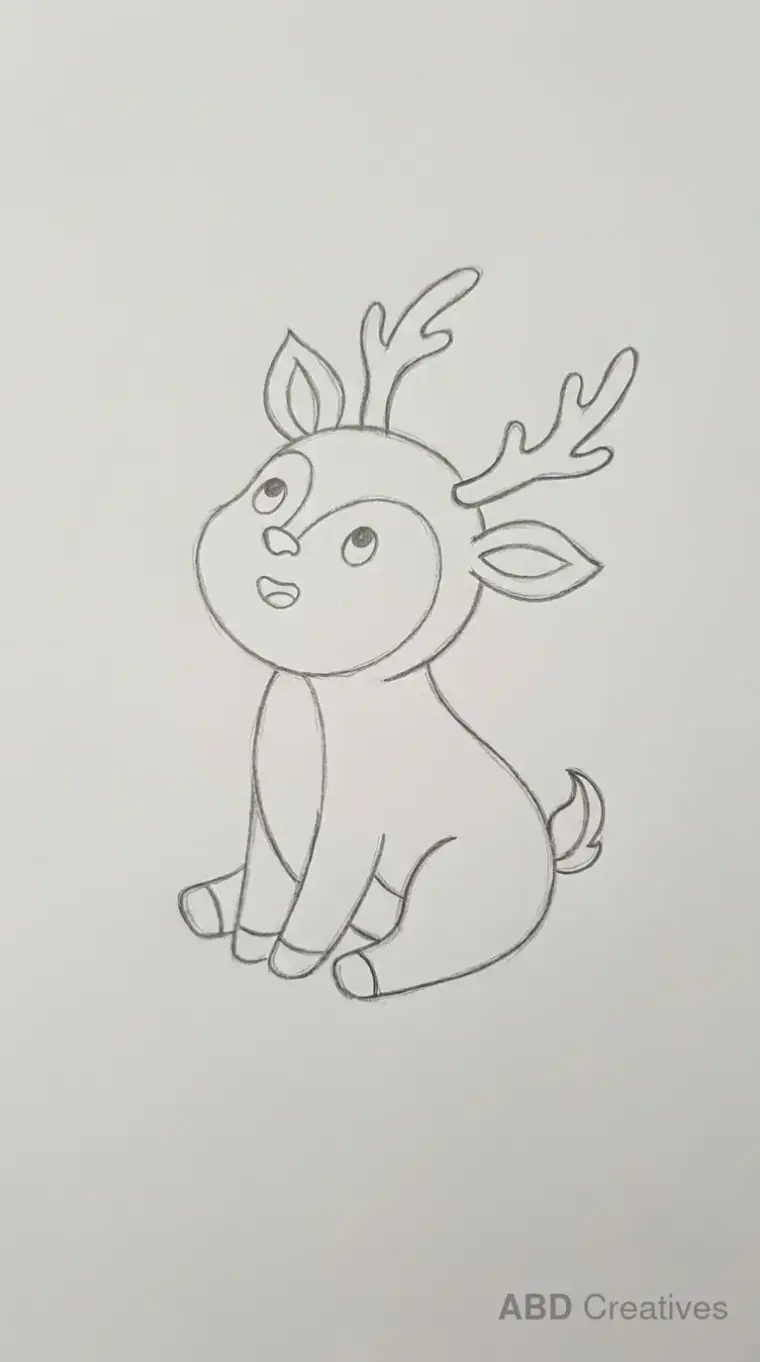 Plain Sitting Deer Front View