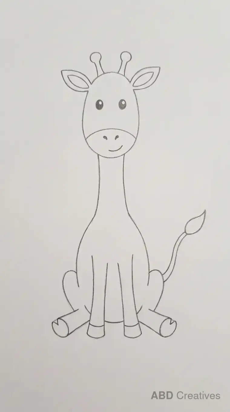 Simple Sitting Giraffe