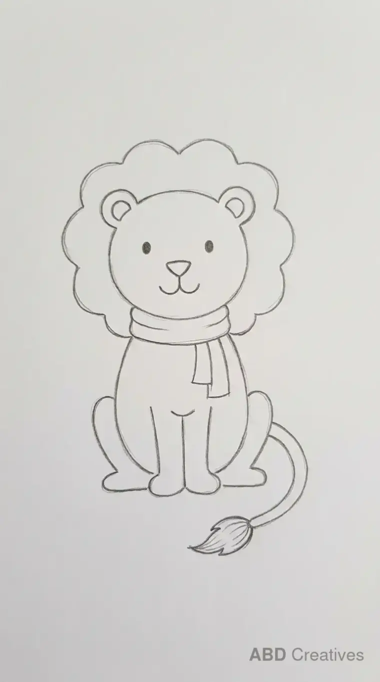 Lion Wearing a Scarf