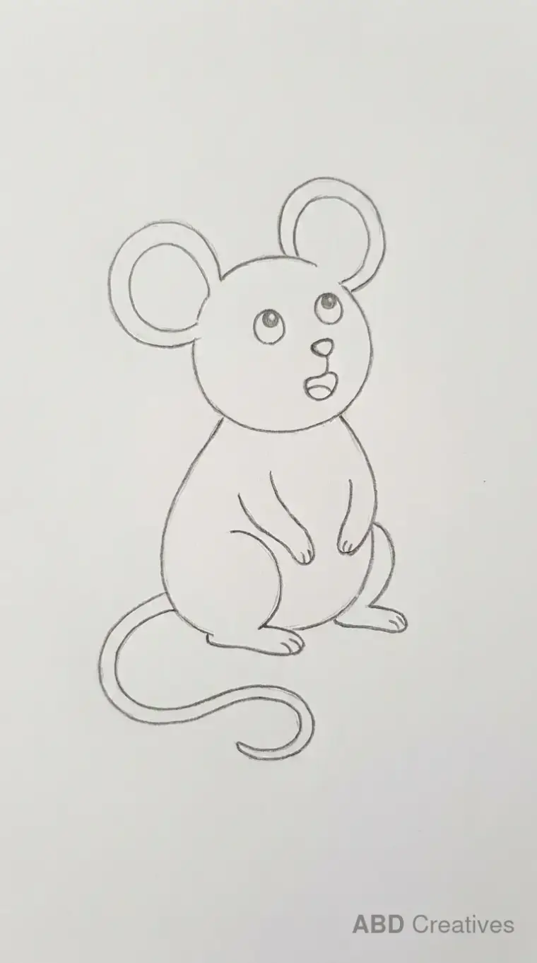 Surprised Mouse Standing Drawing