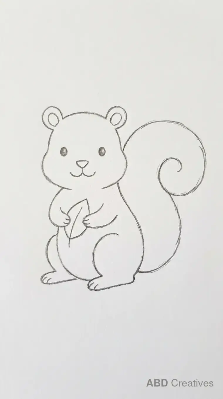 Sitting Squirrel Holding a Nut