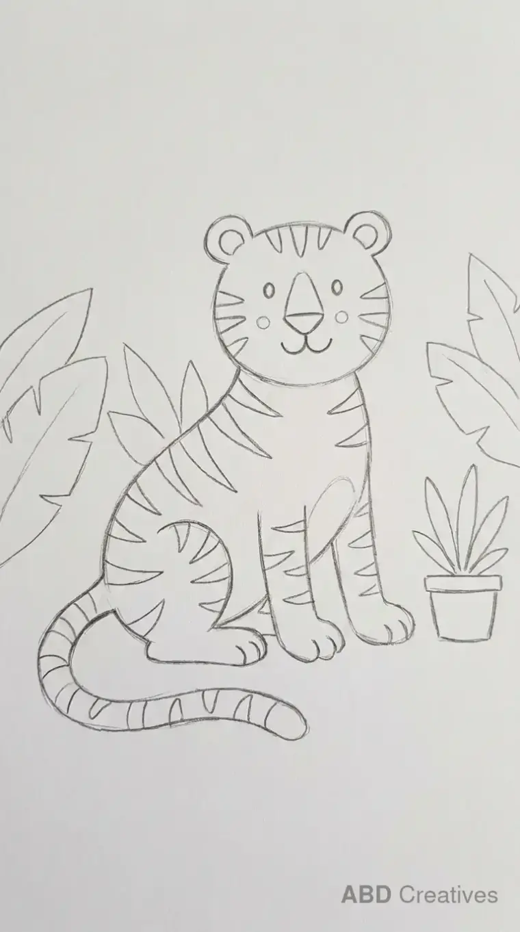 Sitting Tiger in the Garden