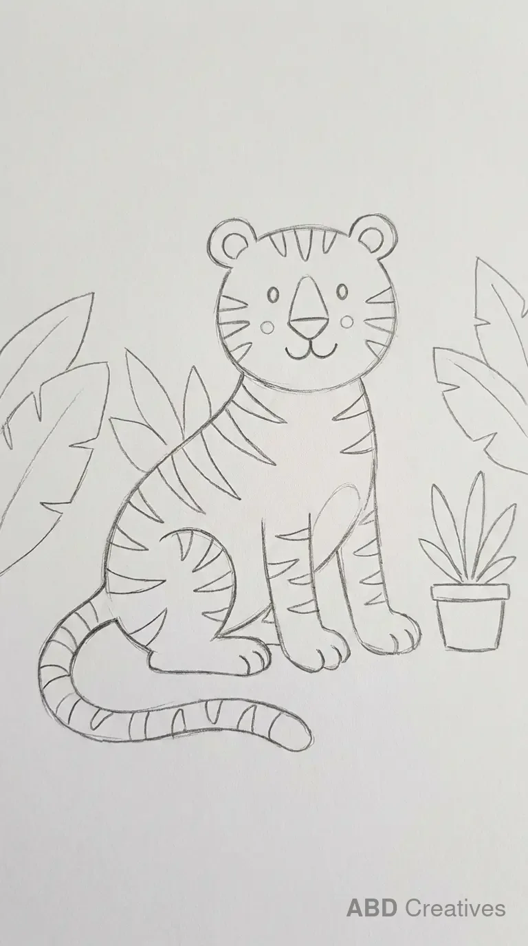Sitting Tiger in the Garden