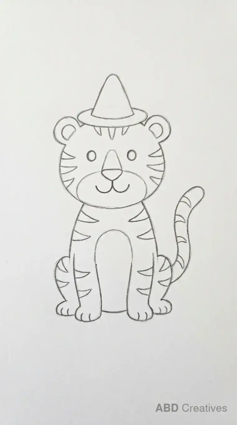 Tiger Wearing a Party Hat