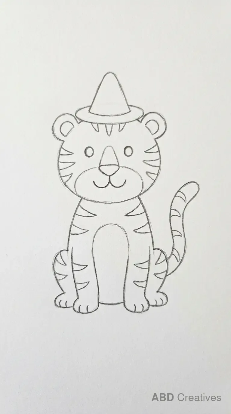 Tiger Wearing a Party Hat