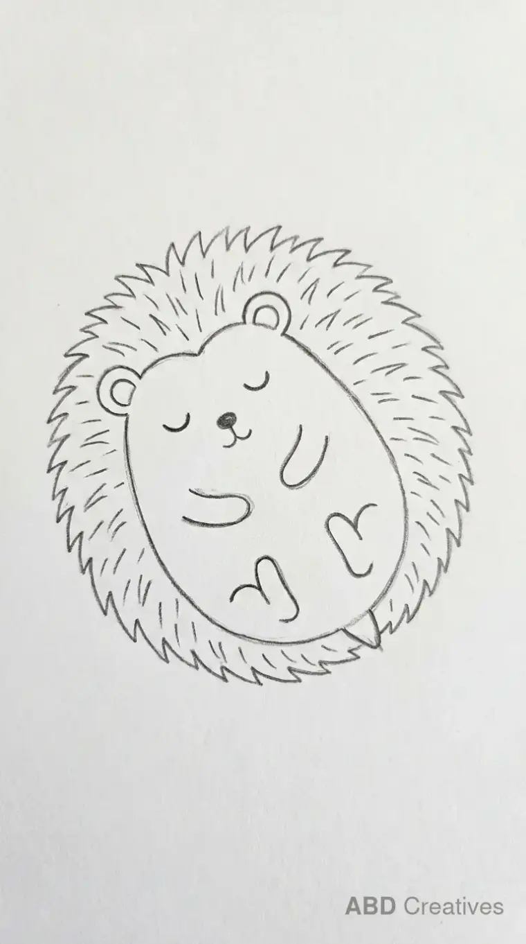 Sleeping Curled-Up Hedgehog