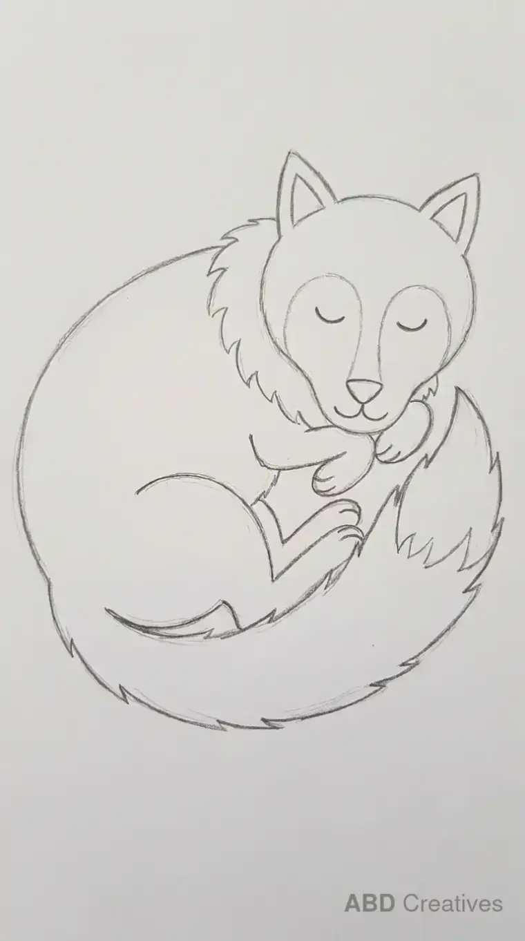 Sleeping Wolf Curled Up