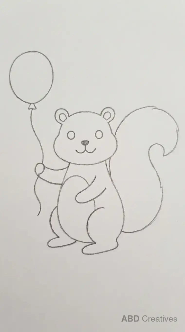 Squirrel Holding a Balloon