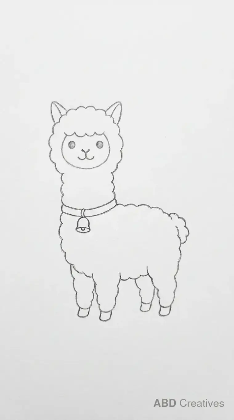 Standing Alpaca Pencil Sketch