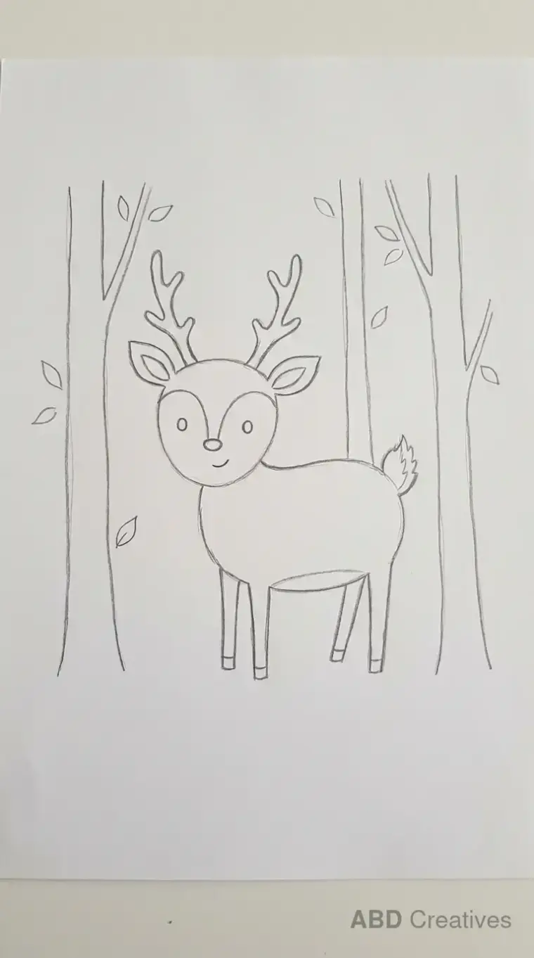 Deer Standing in the Forest