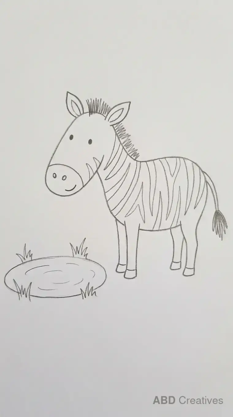 Zebra Standing Beside a Round Shape
