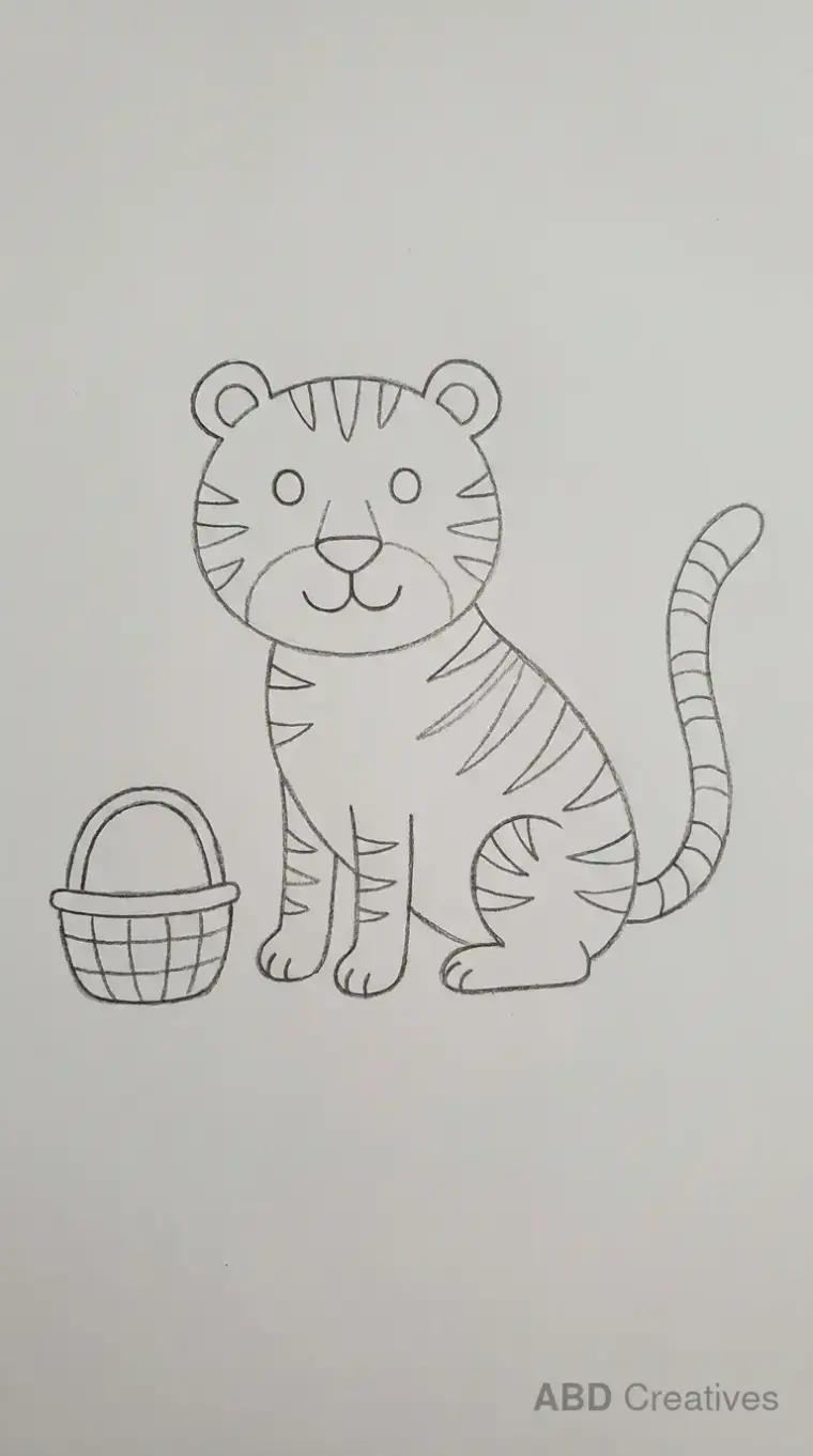 Tiger Next to a Basket
