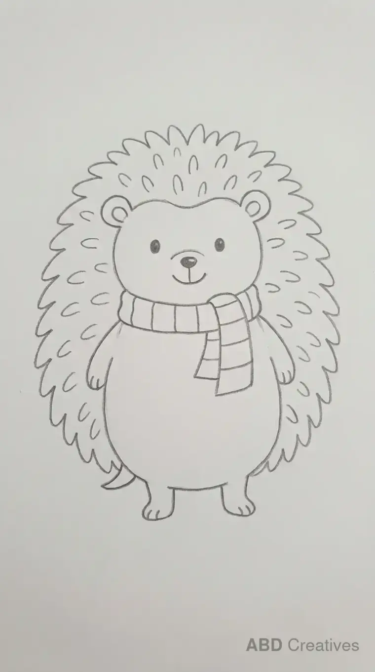 Hedgehog Wearing a Scarf