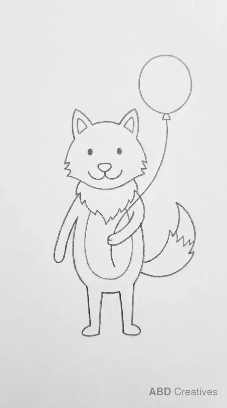 Wolf Holding a Balloon