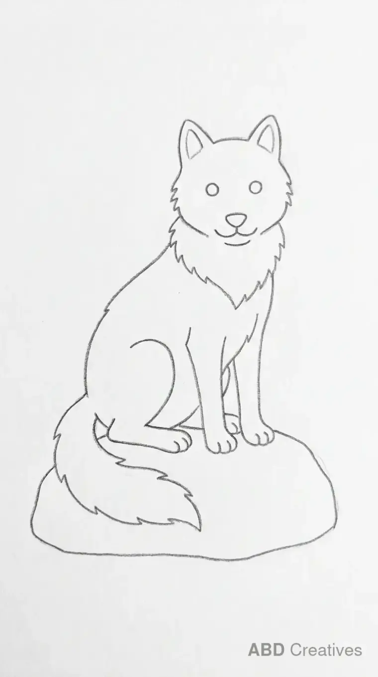 Wolf Sitting on a Rock