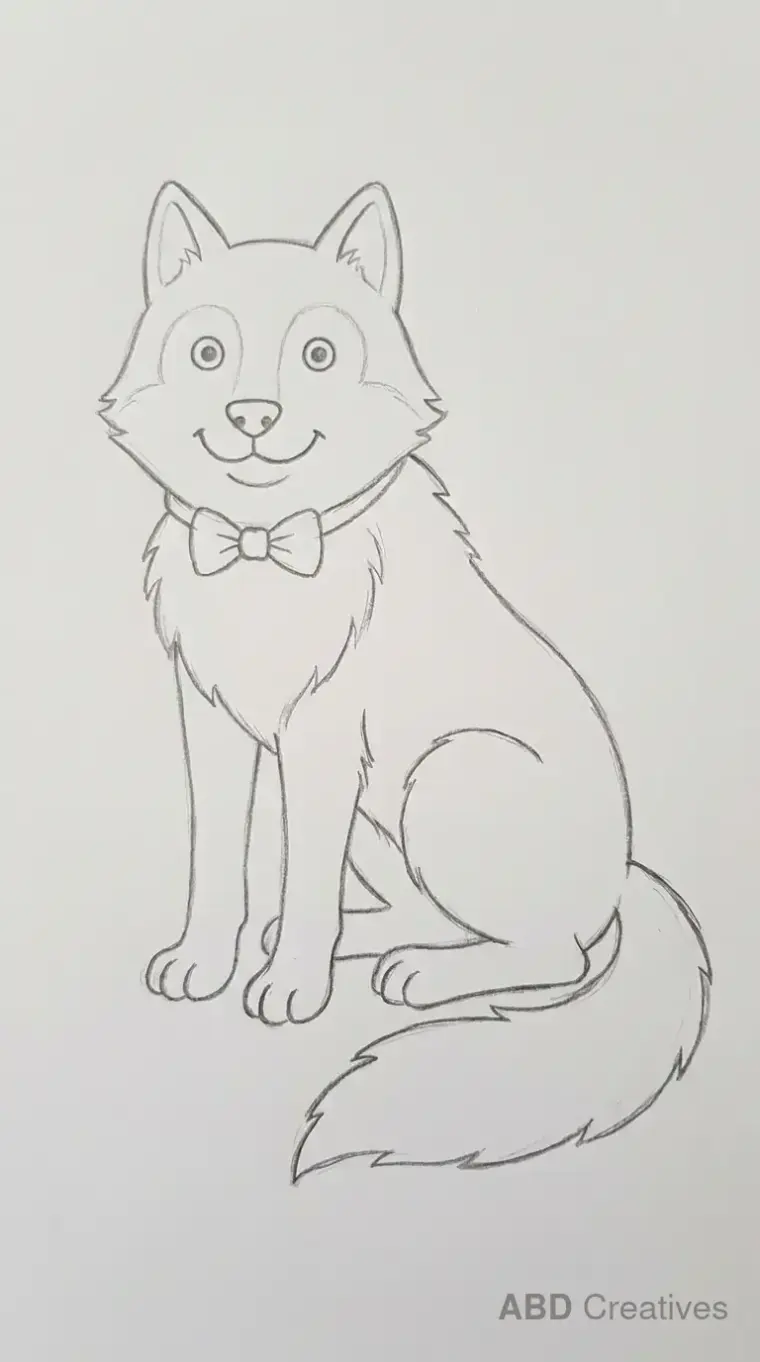 Wolf Wearing a Bow Tie