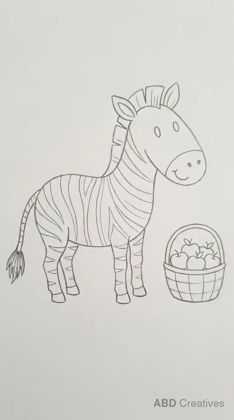 Zebra Standing Beside a Pumpkin