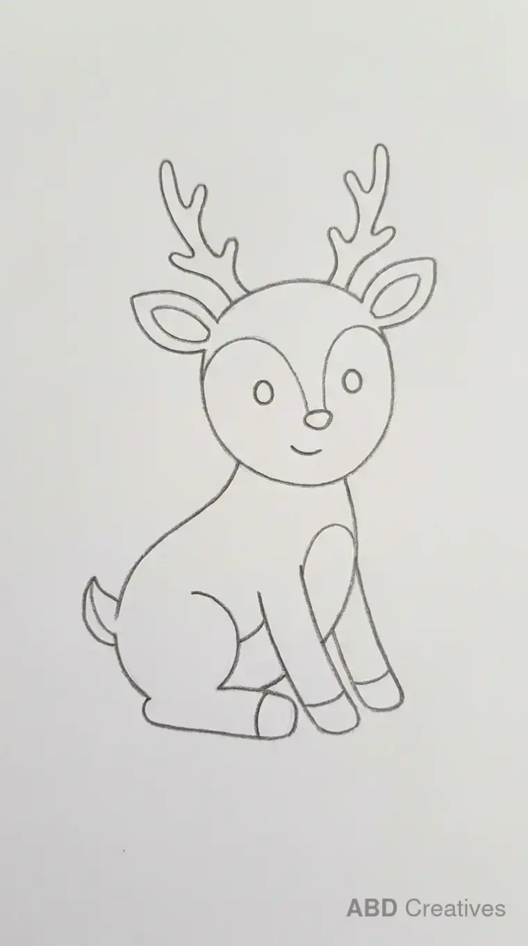 Simple Sitting Deer Outline