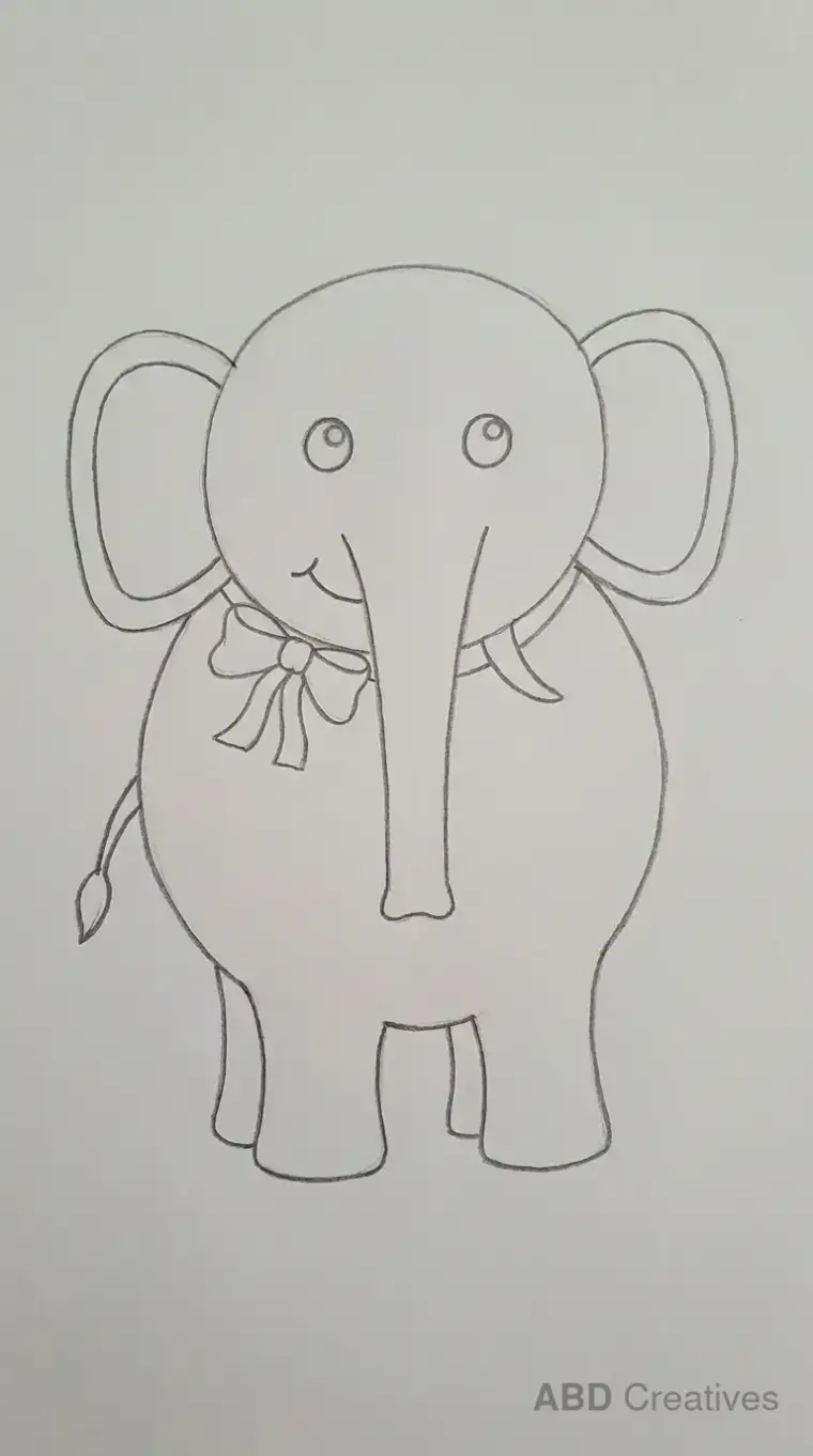Elephant Wearing a Bow