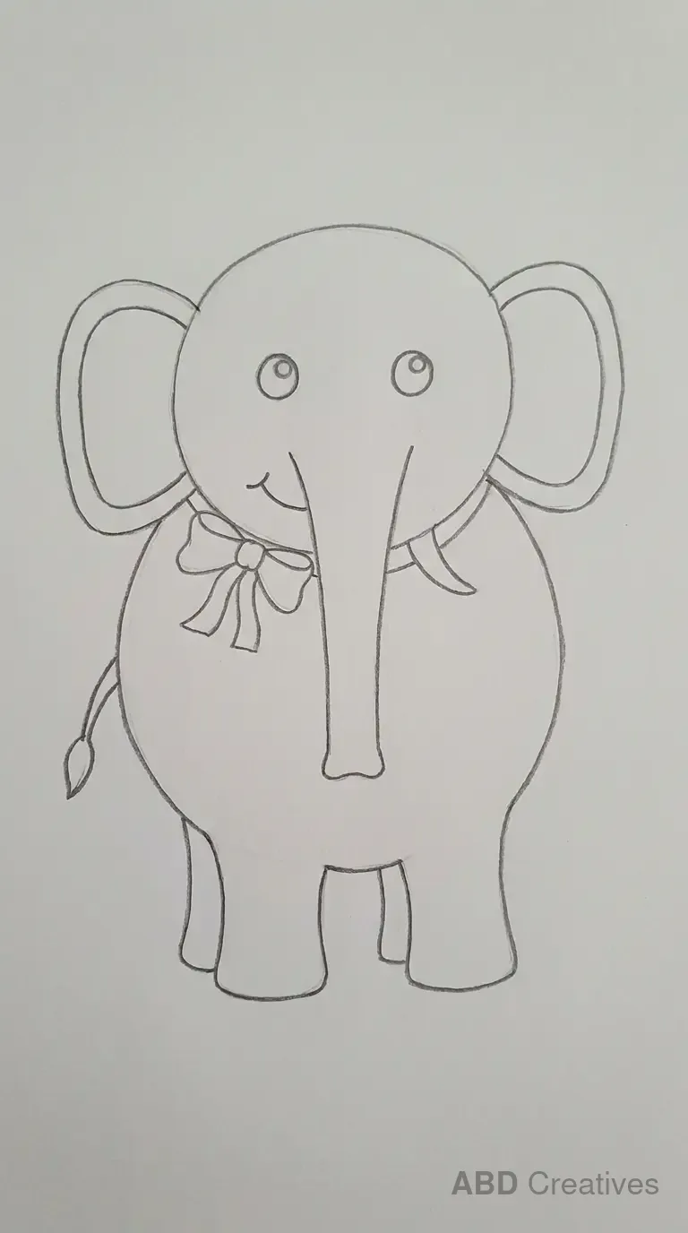 Elephant Wearing a Bow